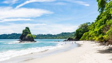 Beautiful white sandy beach in Costa Rica.